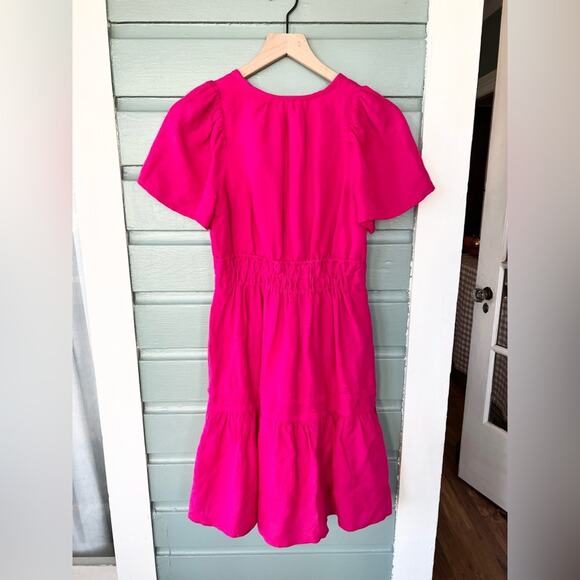 Anthropologie The Somerset Mini Dress pink linen blend XS petite vacation travel - Picture 6 of 9